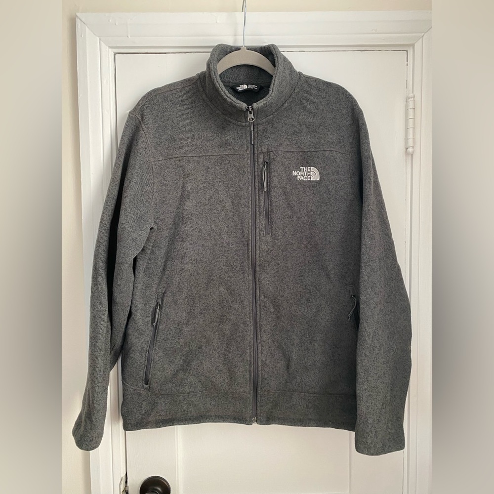 North Face dark grey fleece jacket full zip